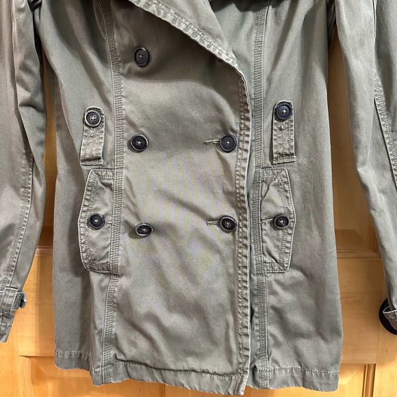 Pre-loved American Eagle Women’s Sz Small Green Army Jacket - Picture 4 of 16